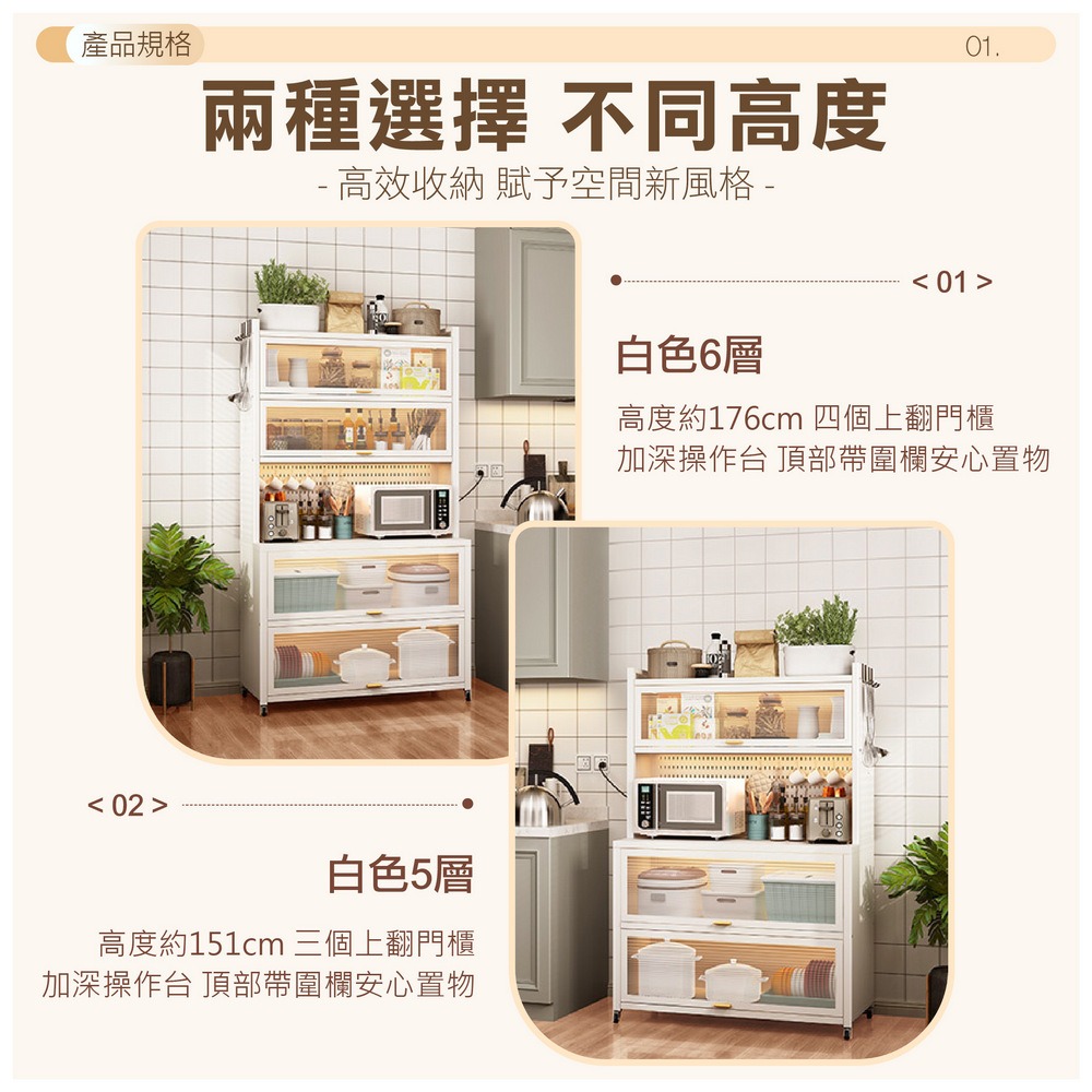 廚房收納置物架 洞洞板收納櫥櫃 電器碗碟儲物架-細節圖8
