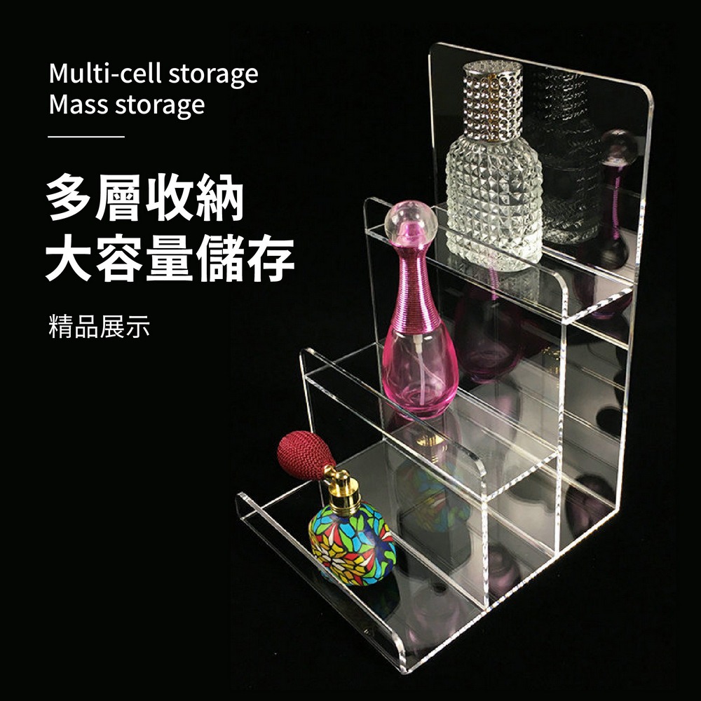 壓克力錢包展示架 透明多層梯形架 精品皮夾展示陳列架-細節圖5