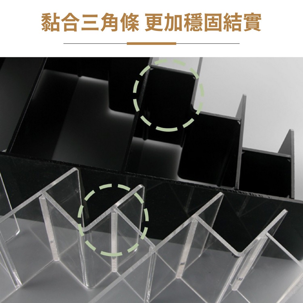 壓克力錢包展示架 透明多層梯形架 精品皮夾展示陳列架-細節圖7
