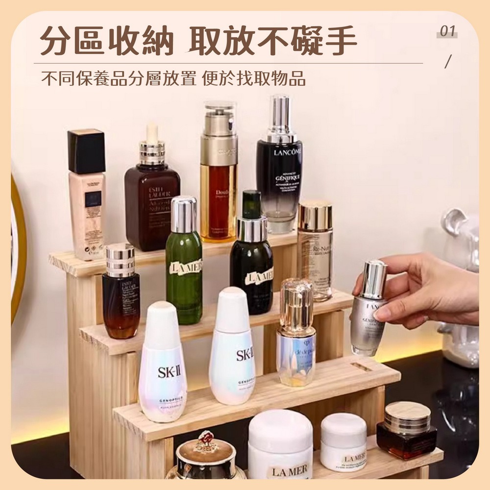 木質梯形展示架 商品展示木架 水晶展示台 階梯式陳列架-細節圖3