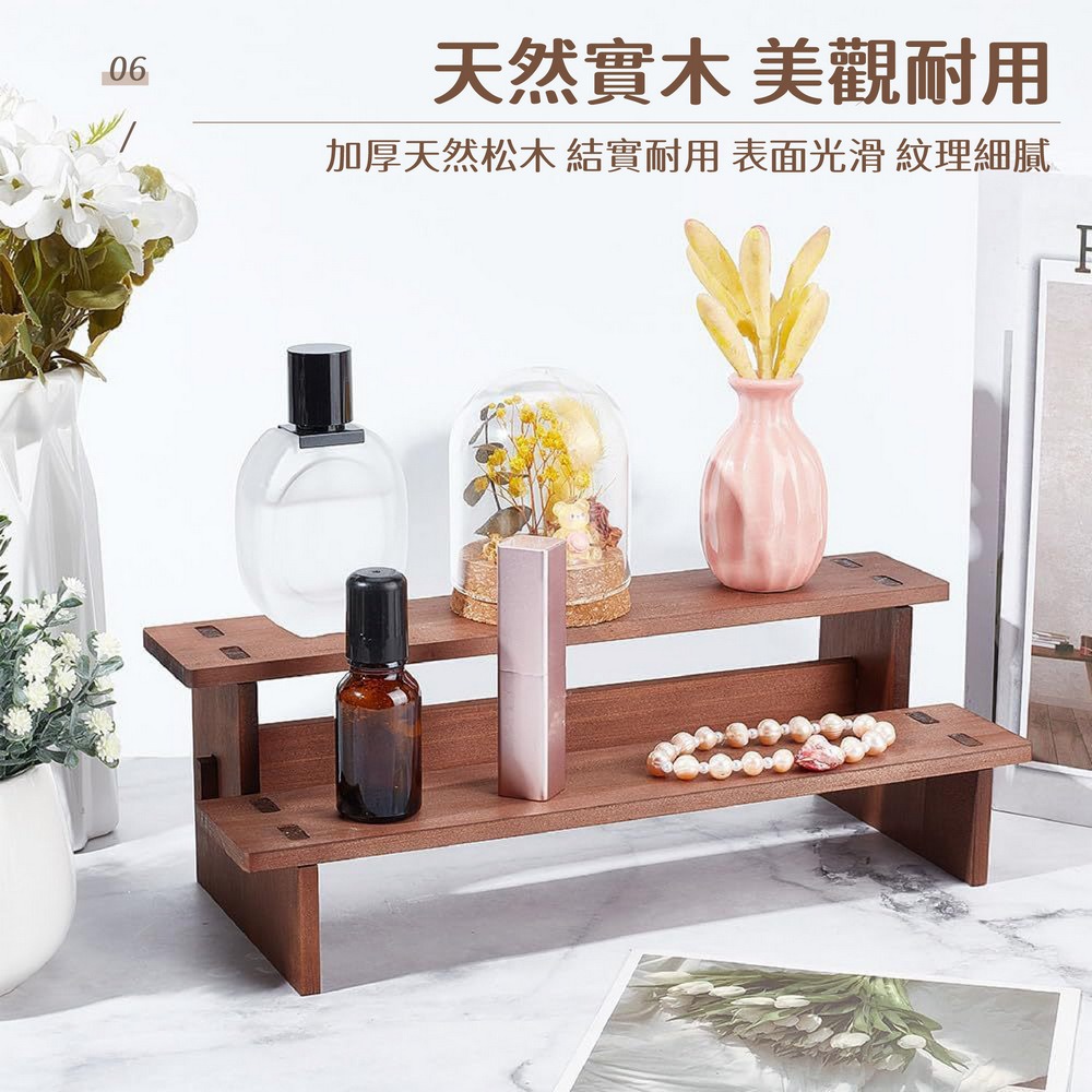 木質梯形展示架 商品展示木架 水晶展示台 階梯式陳列架-細節圖8