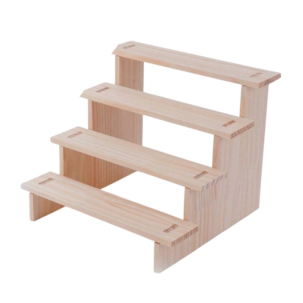 木質梯形展示架 商品展示木架 水晶展示台 階梯式陳列架-規格圖9