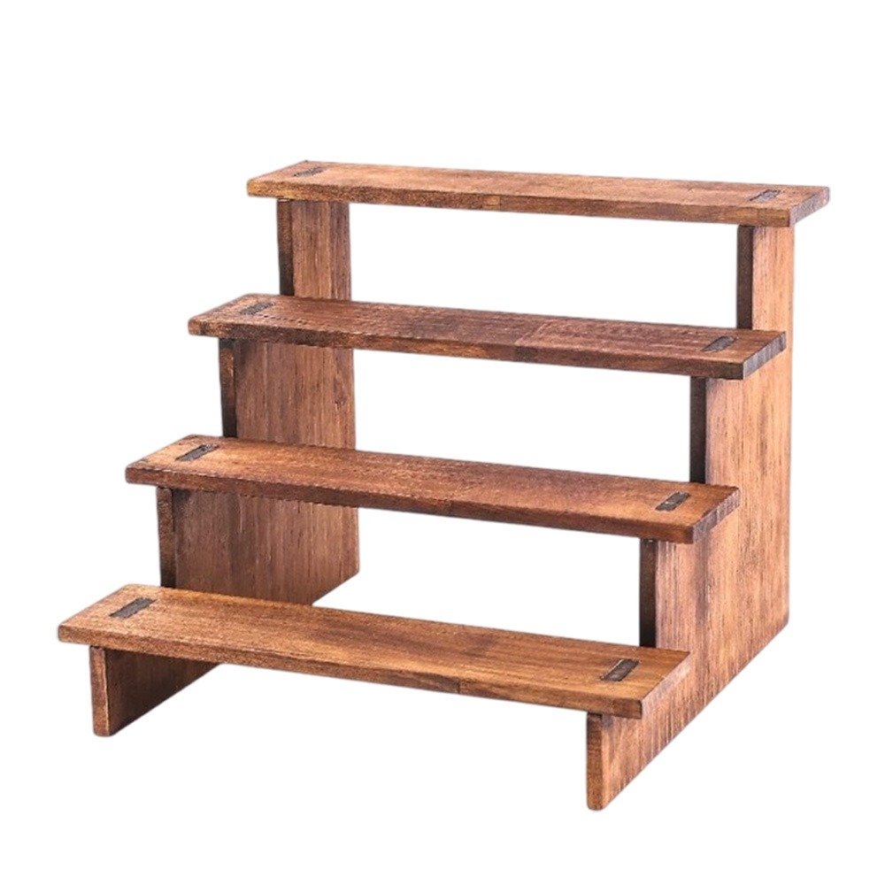 木質梯形展示架 商品展示木架 水晶展示台 階梯式陳列架-規格圖9