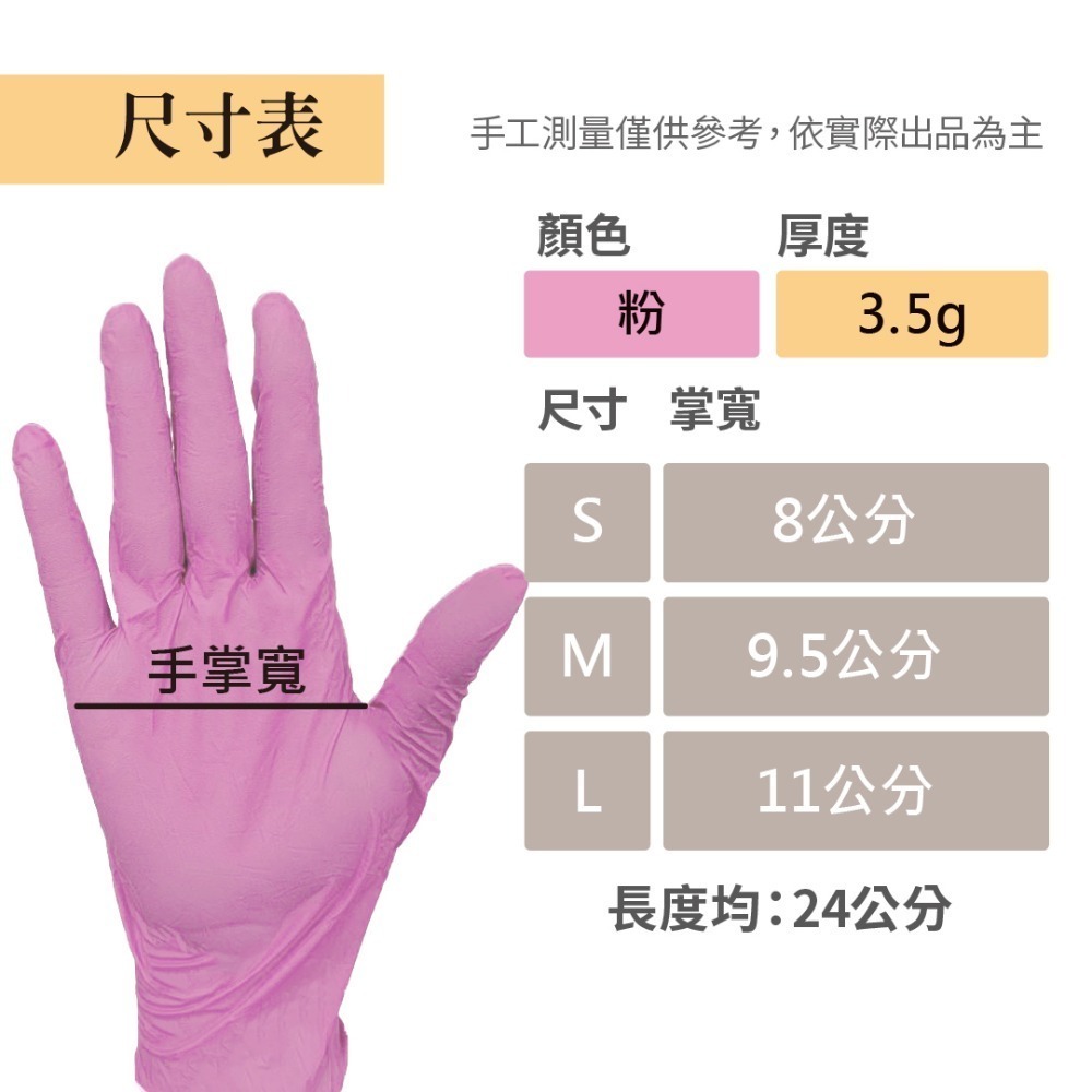 食品手套 加厚 NBR手套 無粉手套 料理手套-規格圖7