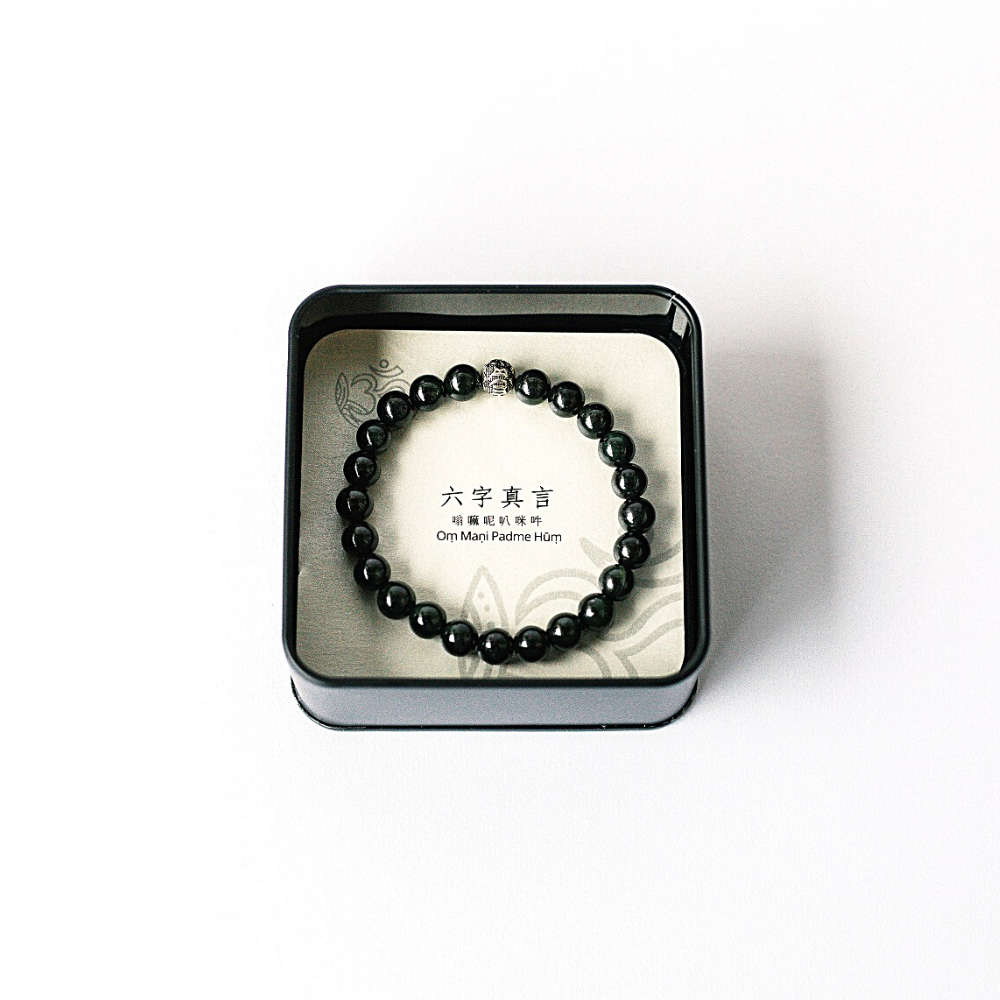 純銀墨玉手鍊 | 閨密、男友、女友手鍊 附消磁水晶-細節圖9