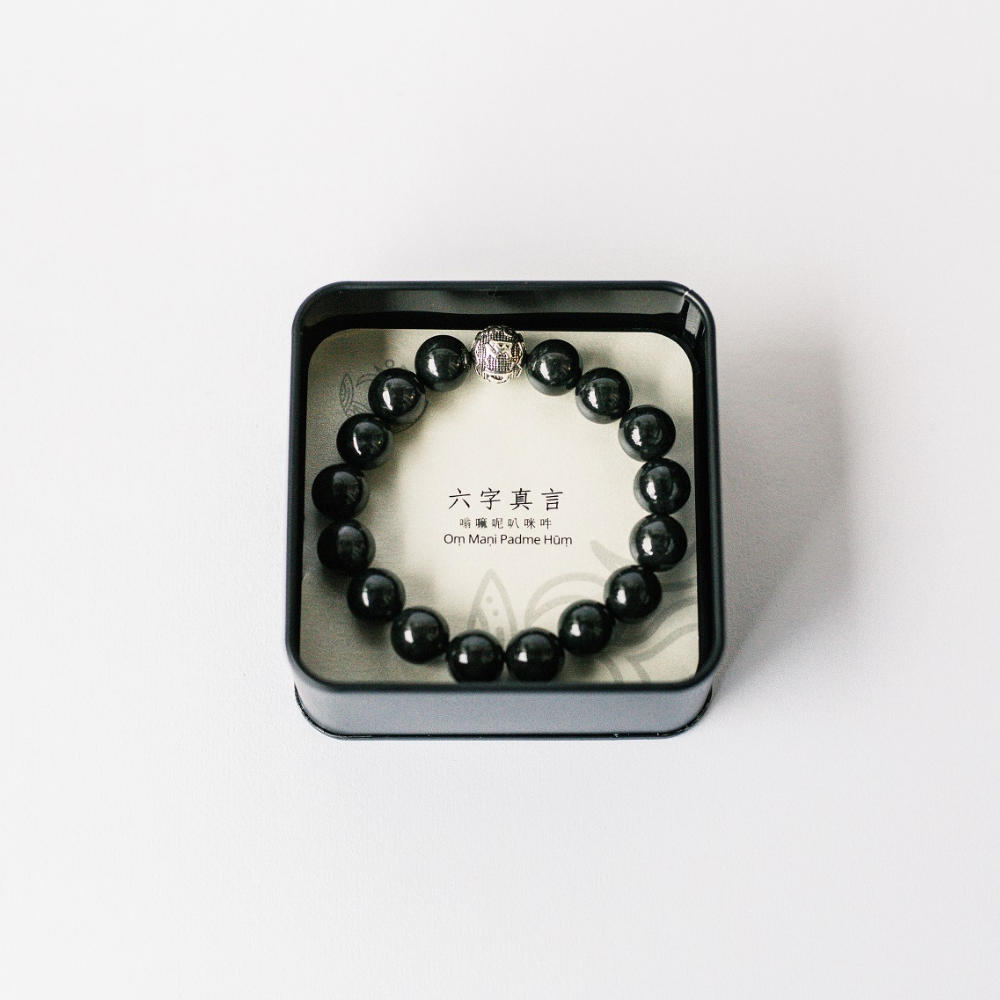 純銀墨玉手鍊 | 閨密、男友、女友手鍊 附消磁水晶-細節圖11