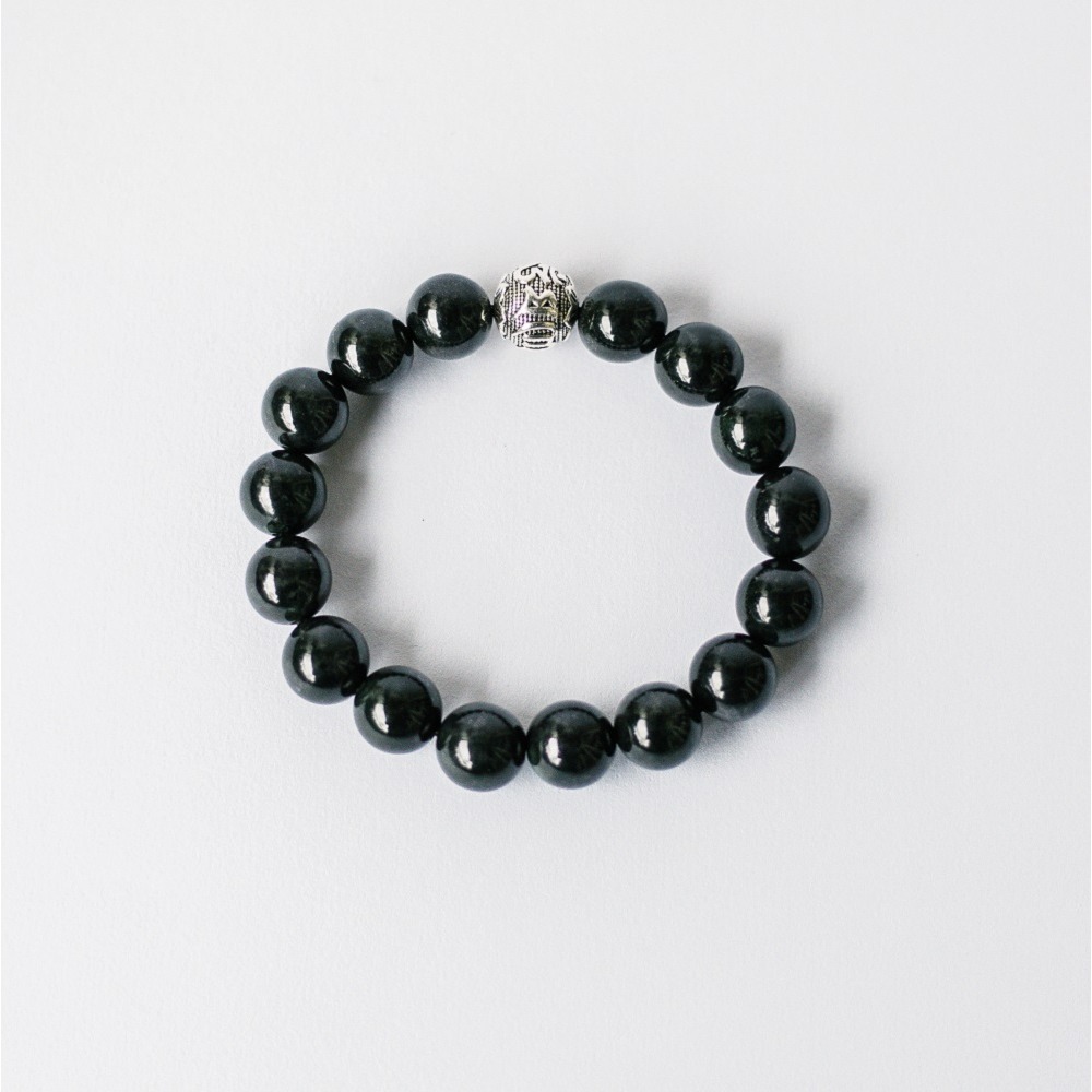 純銀墨玉手鍊 | 閨密、男友、女友手鍊 附消磁水晶-規格圖11