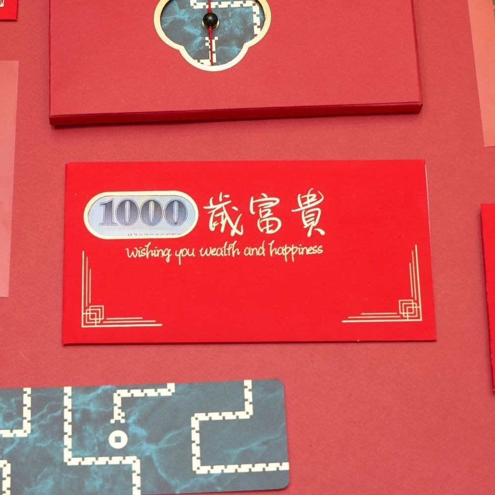 開窗見喜 紅包袋  | 8款燙金吉祥話 (全套附簍空封套+書籤)-規格圖8