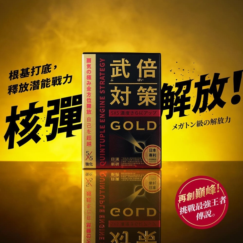 【官方賣場】武倍對策GOLD (日本專利BNN蕉護活性、L-精胺酸、透納葉、葫蘆巴、龍皇蟲草、南非醉茄、酵母鋅、黃金蜆)-細節圖5
