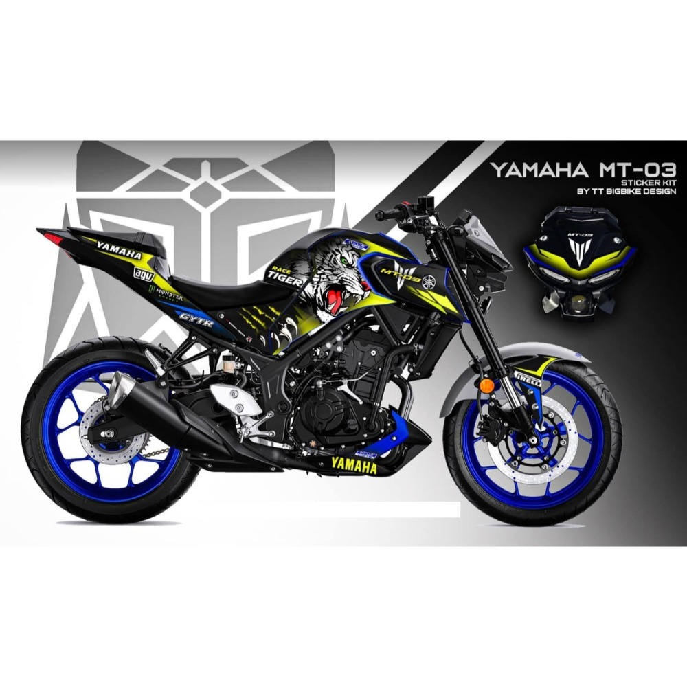 預購 YAMAHA MT03 彩貼 全車 貼紙 排單製作 2020-2021 泰國代購 浩哥部品-規格圖3