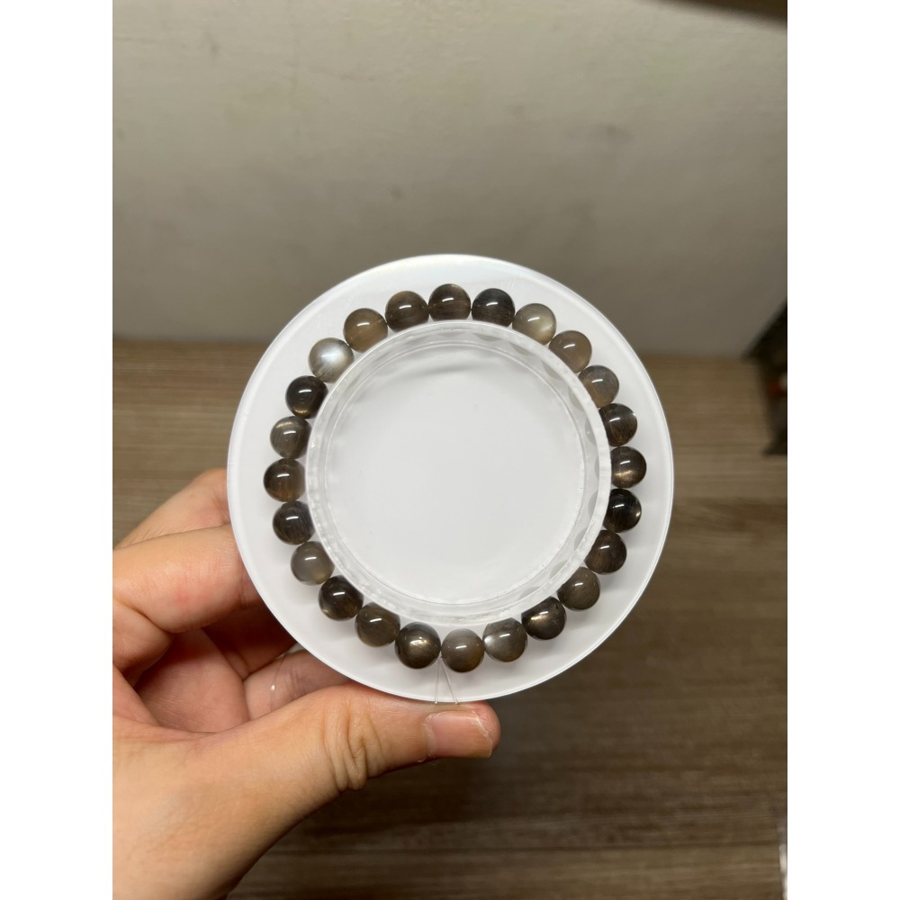 水晶手串讓藏，黑太陽石  黑骨幹 7.5咪 手圍16-細節圖6