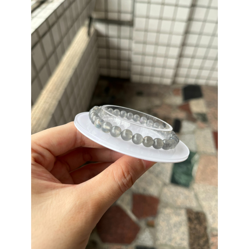 水晶手串讓藏，紫光拉長石 6.5咪  手圍16-細節圖3