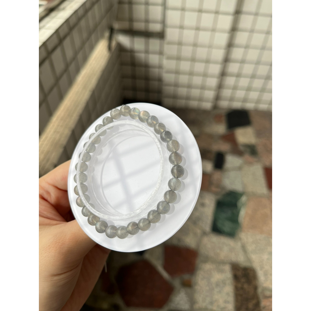 水晶手串讓藏，紫光拉長石 6.5咪  手圍16-細節圖4