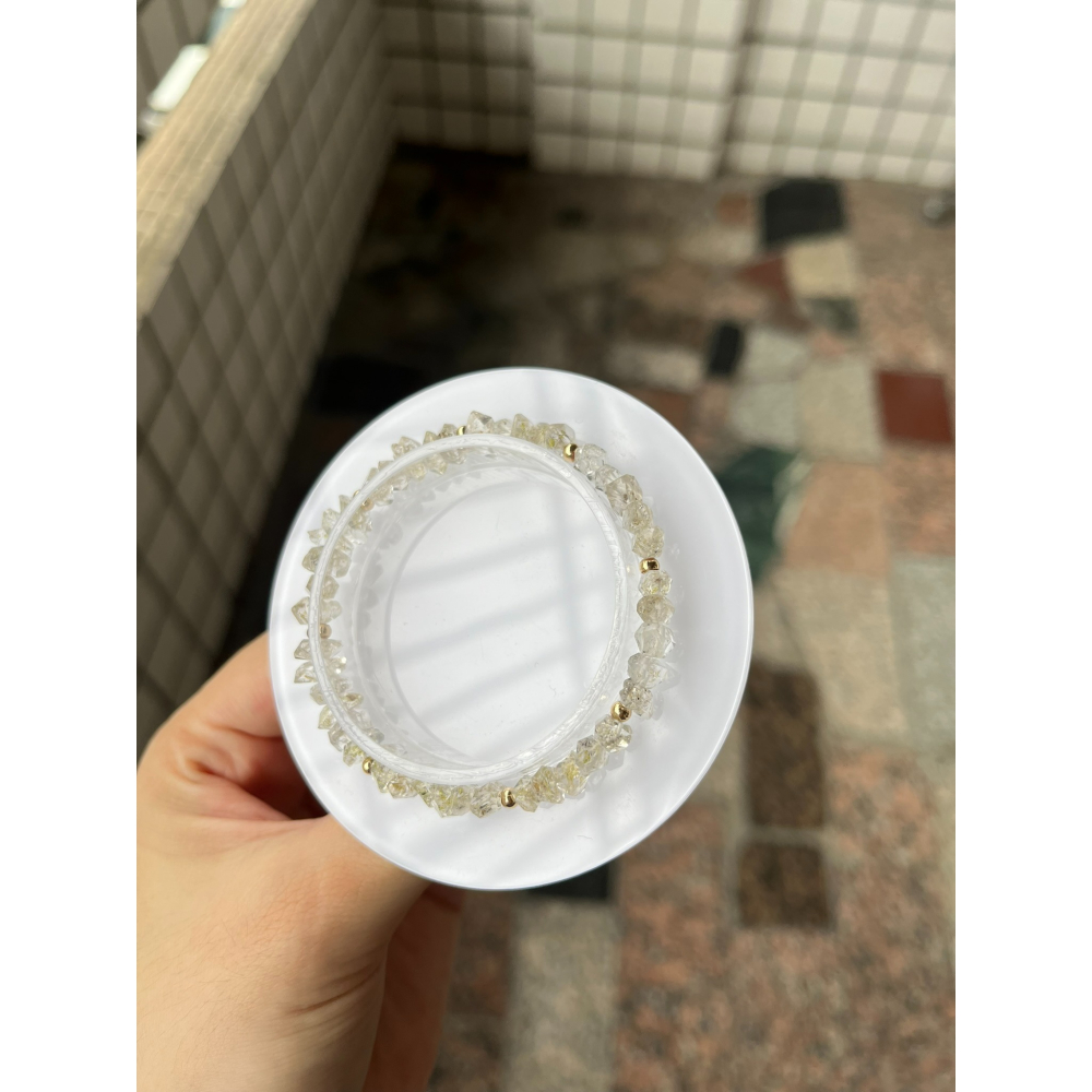 水晶手串讓藏，高透油膽閃靈手鍊 ，手圍15-細節圖3