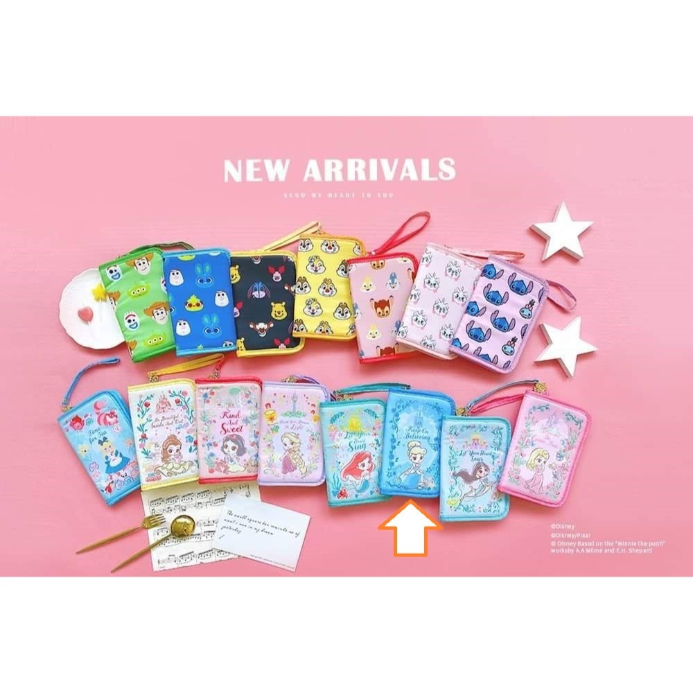 天藍小舖  迪士尼系列人物-仙杜瑞拉 行李箱束帶、背包零錢收納袋、大頭尼龍護照包、手拿零錢收納包 全新四樣一起賣-細節圖2