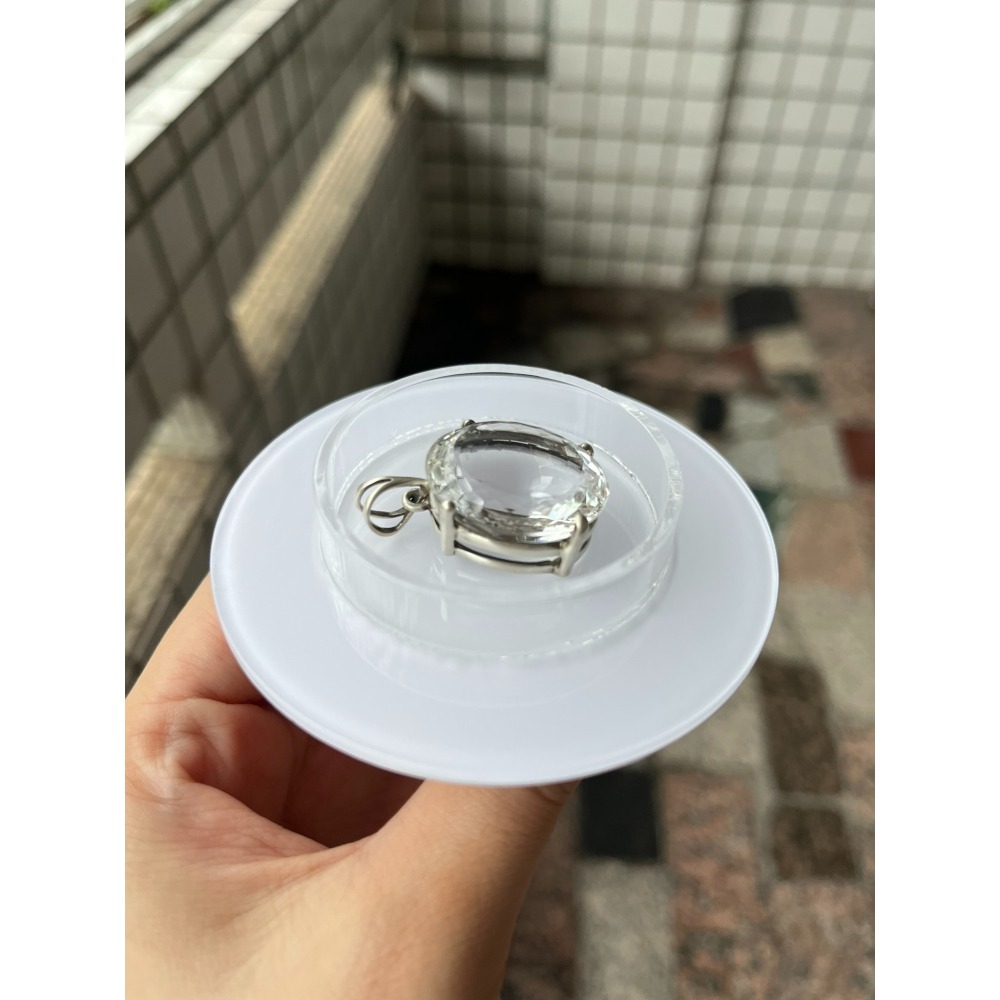 橢圓型 白水晶吊墜  水晶吊墜讓藏  購買會再送拭銀棒一個 寶石王國-細節圖2