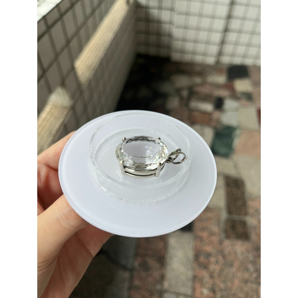 橢圓型 白水晶吊墜  水晶吊墜讓藏  購買會再送拭銀棒一個 寶石王國-細節圖3