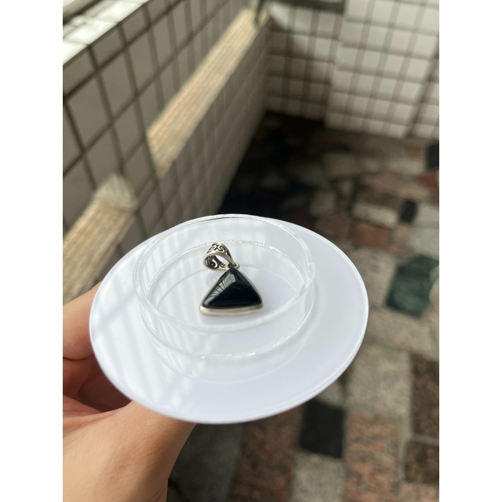 三角型 黑曜石吊墜  水晶吊墜讓藏   購買會再送拭銀棒一個 寶石王國-細節圖3