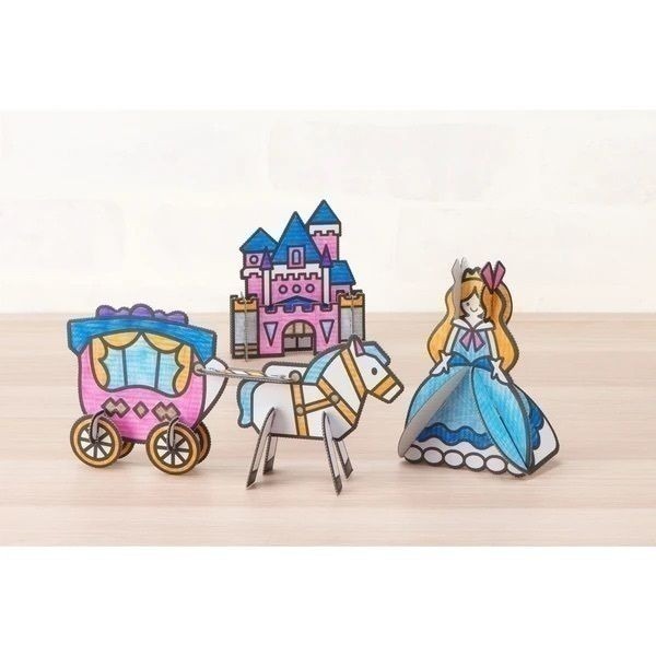 歡迎聊聊 數量可調【現貨日本製🇯🇵】Kutsuwa 厚紙板 DIY 著色手作組 恐龍 車車 動物園 公主城堡-細節圖3