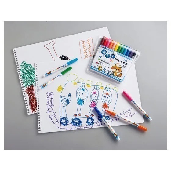 【現貨】【日本製🇯🇵】SAKURA櫻花 適合兒童使用 水洗彩色筆 12色｜兒童彩色筆｜易清洗水性畫筆 |水洗畫筆-細節圖6