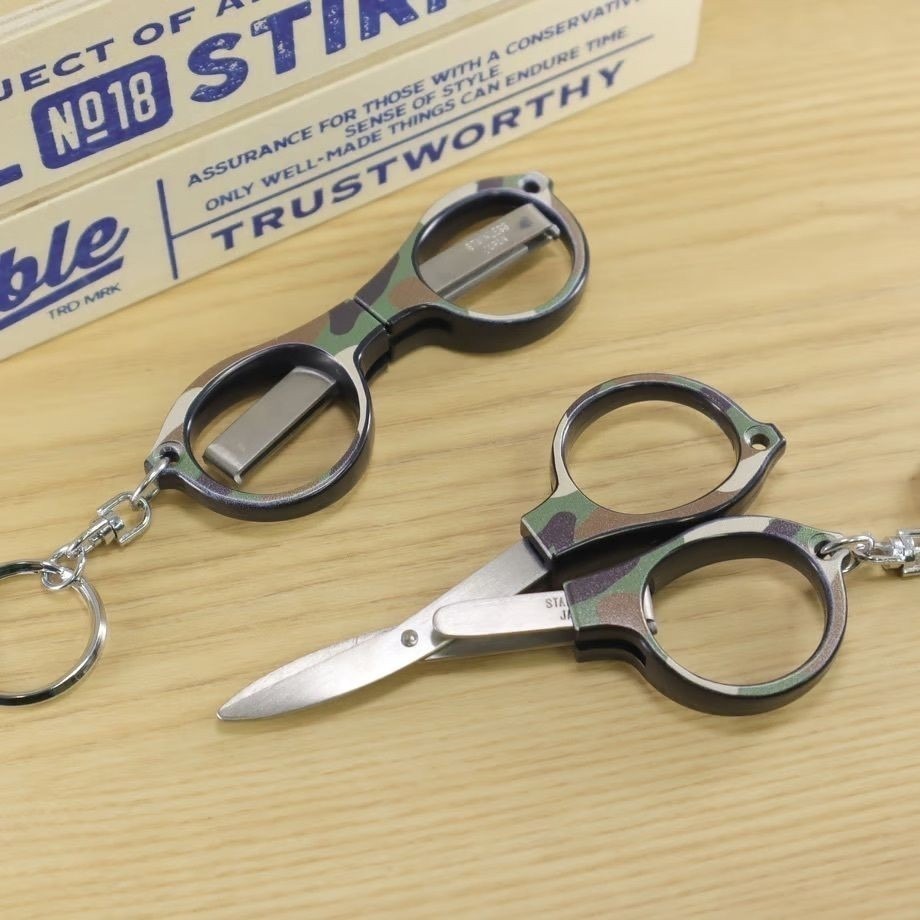 現貨】【日本製🇯🇵】眼鏡造型摺疊剪刀｜便攜鑰匙圈設計｜迷你隨身剪刀 | 攜帶剪刀 迷你剪刀 折疊剪刀 小剪刀-細節圖6