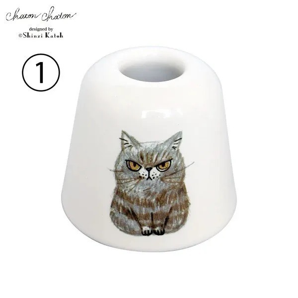 【現貨】【日本製🇯🇵】Chaton 貓咪牙刷架｜陶瓷牙刷收納底座 牙刷瀝乾架 浴室小物 日本牙刷架-規格圖9