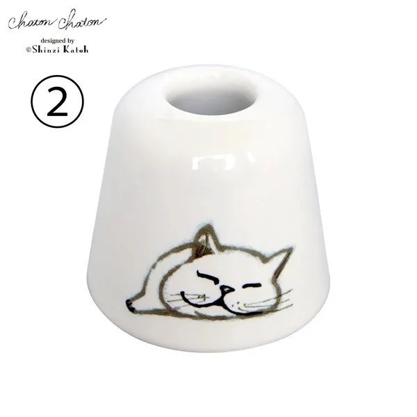【現貨】【日本製🇯🇵】Chaton 貓咪牙刷架｜陶瓷牙刷收納底座 牙刷瀝乾架 浴室小物 日本牙刷架-規格圖9