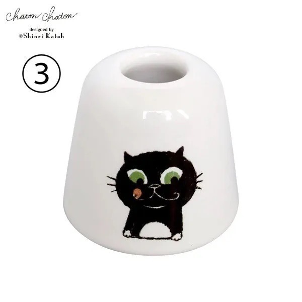 【現貨】【日本製🇯🇵】Chaton 貓咪牙刷架｜陶瓷牙刷收納底座 牙刷瀝乾架 浴室小物 日本牙刷架-規格圖8