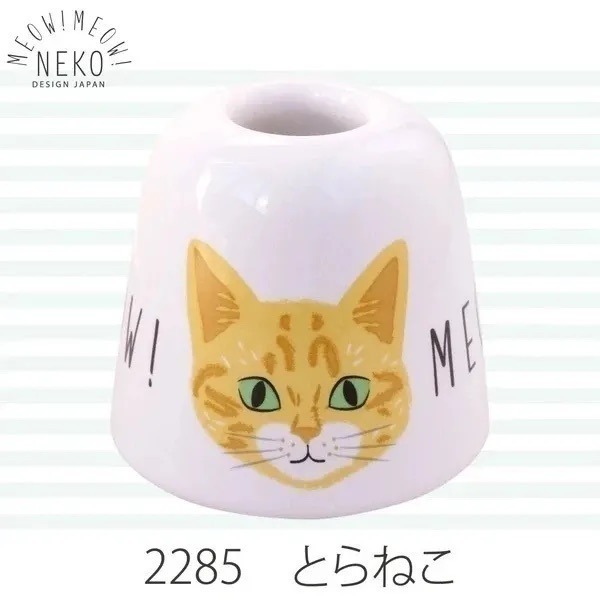 【現貨】【日本製🇯🇵】Chaton 貓咪牙刷架｜陶瓷牙刷收納底座 牙刷瀝乾架 浴室小物 日本牙刷架-規格圖9