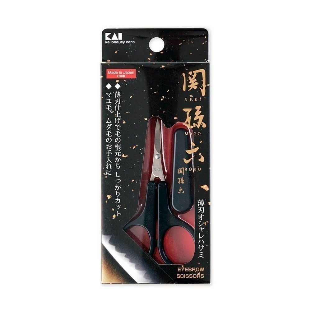 【現貨】日本製🇯🇵 關孫六薄刃小剪刀(附蓋)  圓頭鼻毛剪刀 指甲刀 日本貝印 鼻毛剪刀  關孫六小剪刀 指甲剪刀-細節圖2