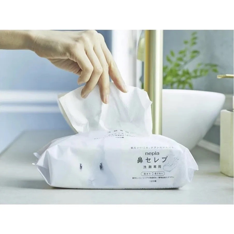 【現貨】【日本製🇯🇵 】Nepia 洗臉巾｜拋棄式毛巾・一次性使用・親膚柔軟 一次性洗臉巾 日本製洗臉巾-細節圖2