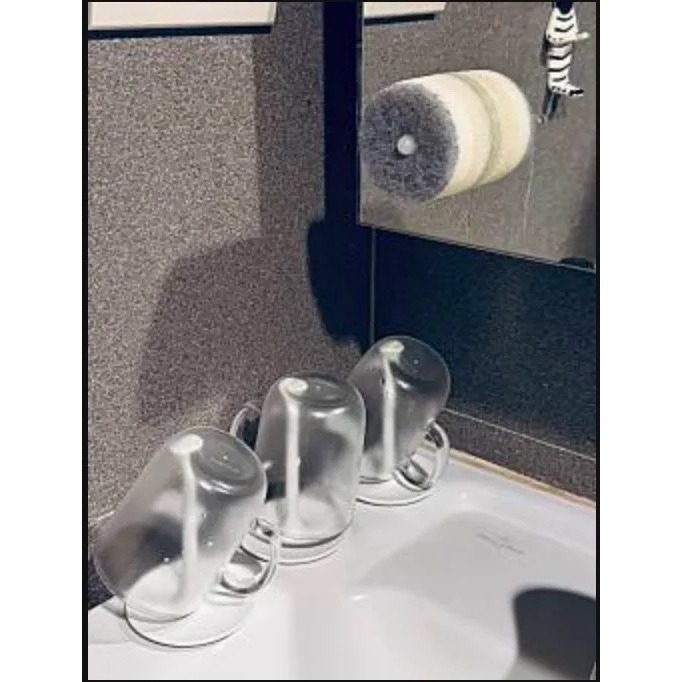 【現貨】【日本製🇯🇵 】MARNA霧透漱口杯架組 漱口杯架 倒置漱口杯 日本漱口杯 漱口杯 瀝水漱口杯 無印風-細節圖3