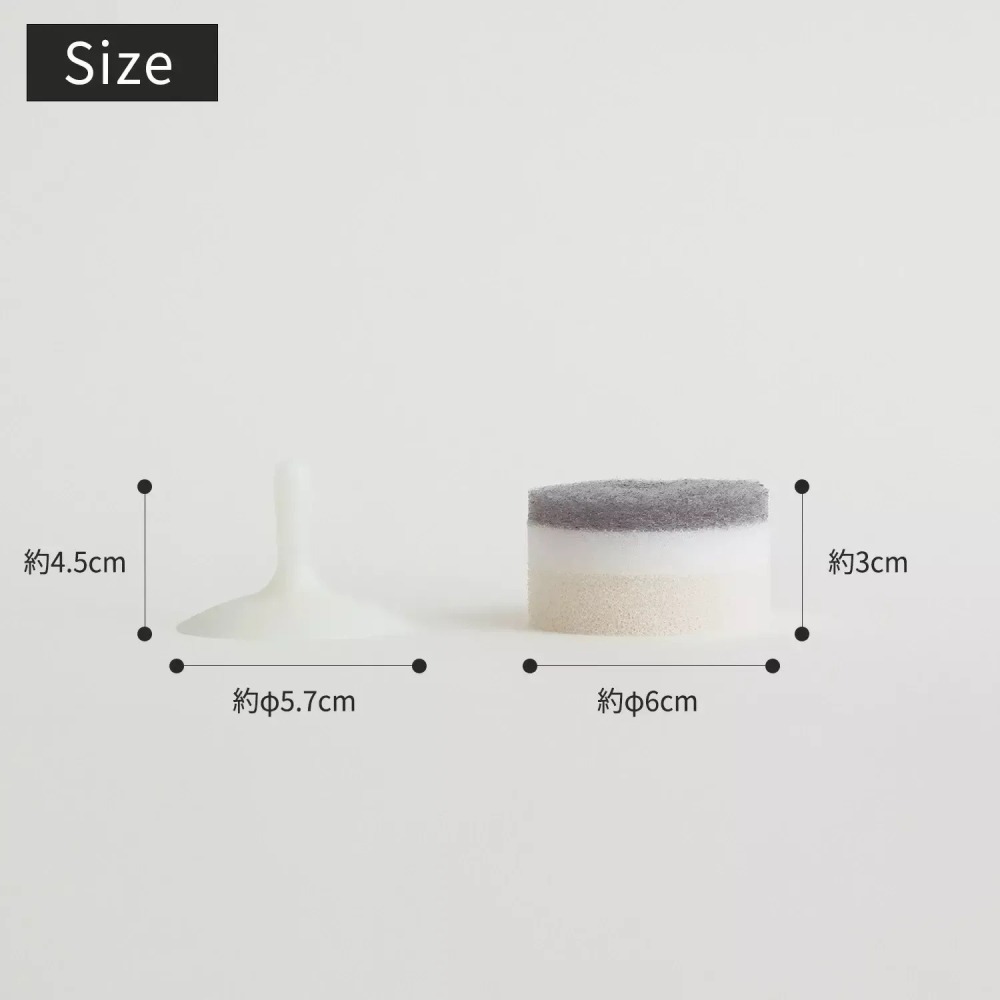 【現貨】【日本製🇯🇵】MARNA POCO 浴室三層海綿圓刷｜附吸盤｜小巧快乾 水龍頭 洗手台菜瓜布 浴室菜瓜布-細節圖6