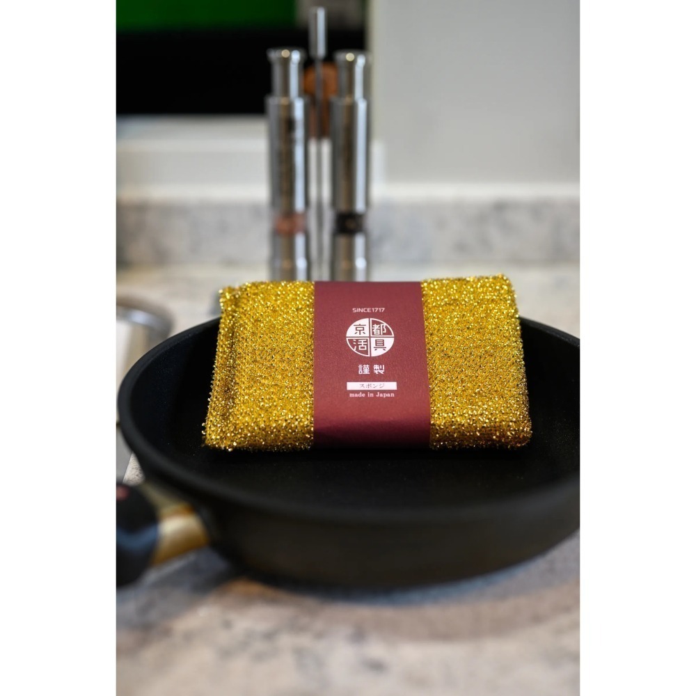【現貨】【日本製 🇯🇵】京都活具菜瓜布 不傷鍋  不沾鍋專用 銅粒子薄膜設計 耐用好清潔日本菜瓜布 京都菜瓜布-細節圖4