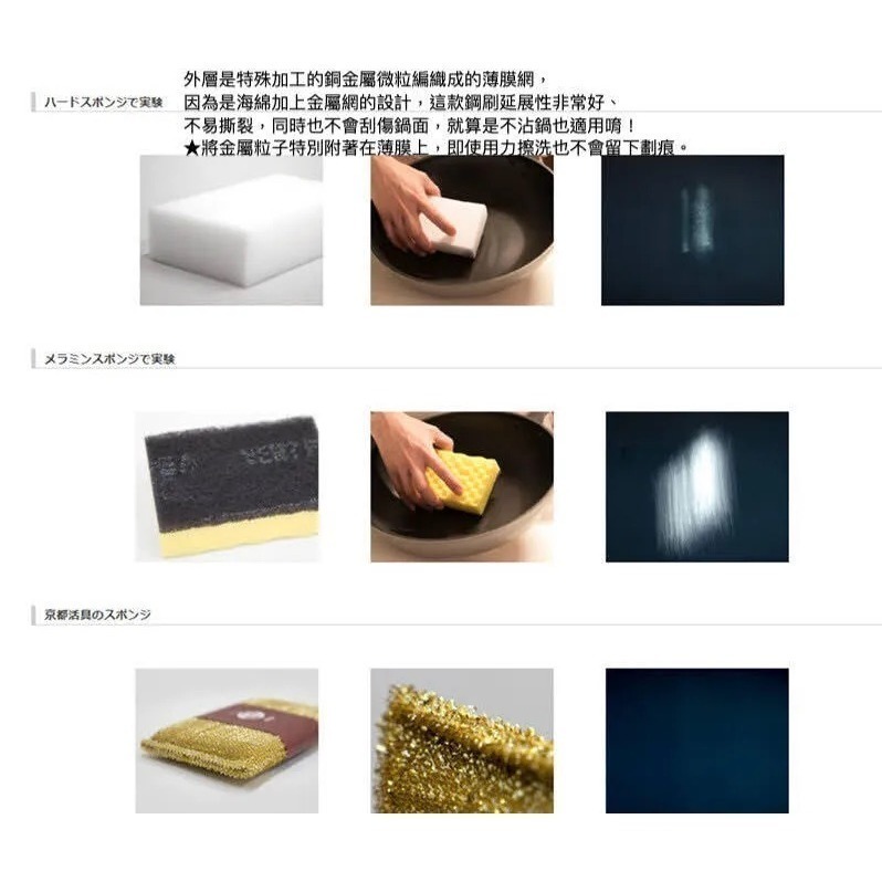 【現貨】【日本製 🇯🇵】京都活具菜瓜布 不傷鍋  不沾鍋專用 銅粒子薄膜設計 耐用好清潔日本菜瓜布 京都菜瓜布-細節圖9