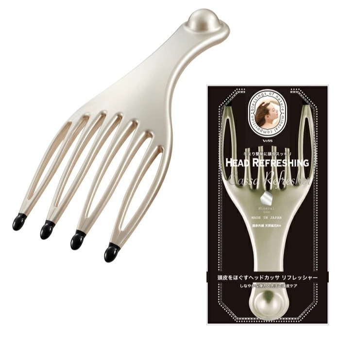 【現貨】【正品】日本製🇯🇵 VeSS 頭皮按摩梳｜頭皮按摩 舒適手柄設計｜居家放鬆小幫手-細節圖8