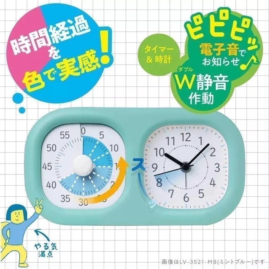 可聊聊調貨【現貨】【計時器+時鐘款】日本進口 SONIC 蕃茄時鐘｜專注學習 × 倒數計時 × 時間管理小幫手 學習時鐘-細節圖5