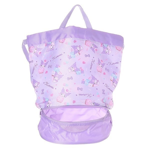 【現貨】日本三麗鷗 大耳狗 ×酷洛米 × 寶可夢 防水雙層後背包｜乾濕分離 游泳袋 防潑水 輕量雙肩包-細節圖9