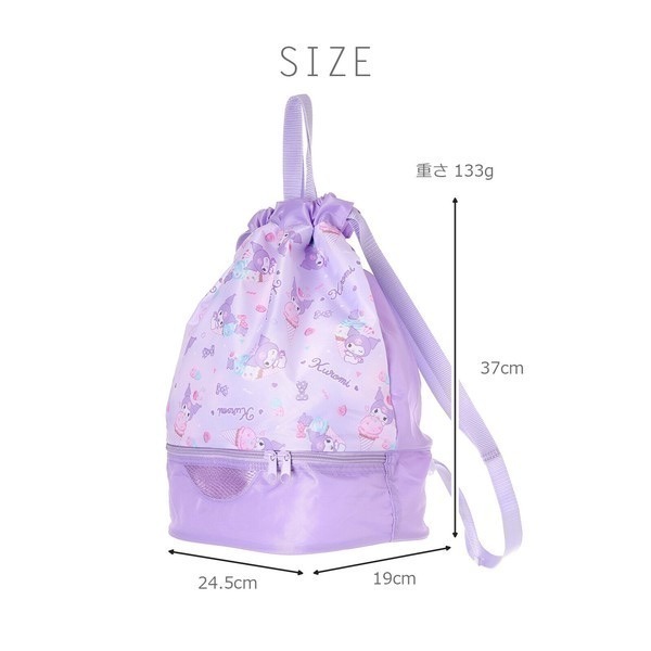 【現貨】日本三麗鷗 大耳狗 ×酷洛米 × 寶可夢 防水雙層後背包｜乾濕分離 游泳袋 防潑水 輕量雙肩包-規格圖11
