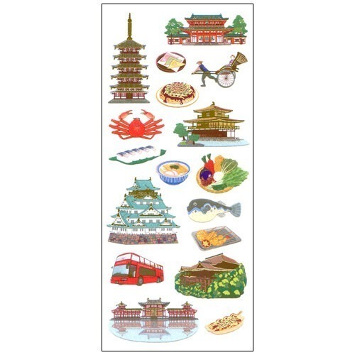 【現貨｜日本製🇯🇵】奧山商會 和紙金箔貼紙｜手帳貼紙｜旅行日記裝飾｜關西旅行・東北巡禮・和服少女｜日系文具-細節圖3