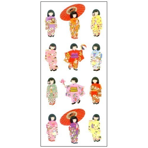 【現貨｜日本製🇯🇵】奧山商會 和紙金箔貼紙｜手帳貼紙｜旅行日記裝飾｜關西旅行・東北巡禮・和服少女｜日系文具-細節圖5