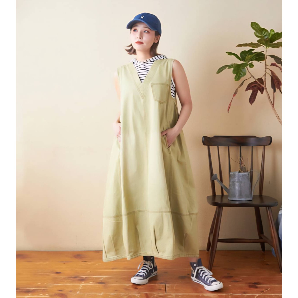 日-復古牛仔氣球背心洋裝-1色-細節圖2