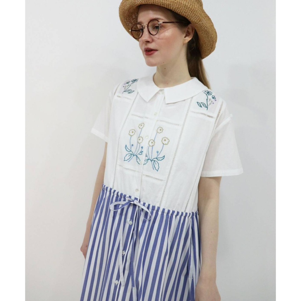 日-⚘️刺繡拼接洋裝-1色-細節圖2
