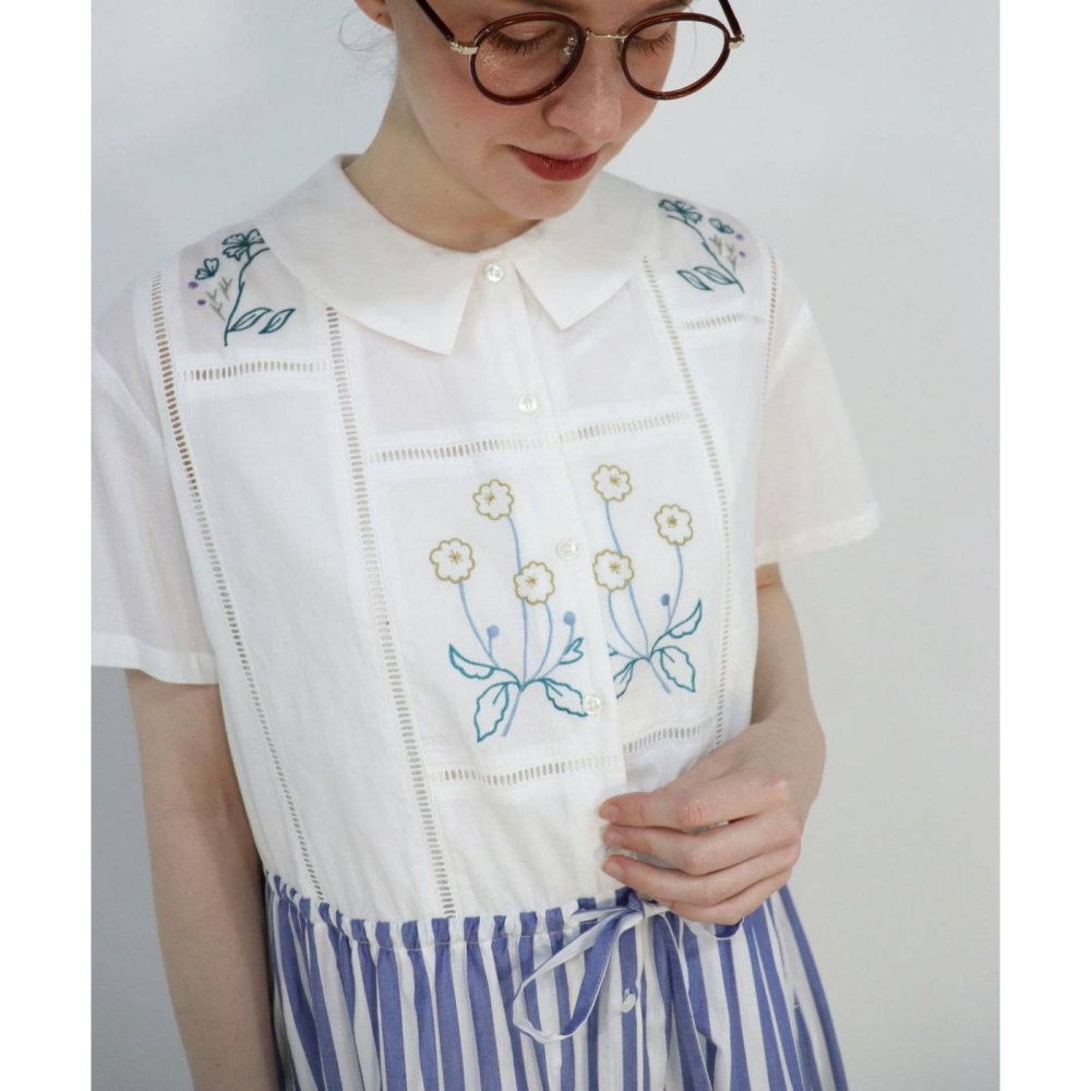 日-⚘️刺繡拼接洋裝-1色-細節圖5
