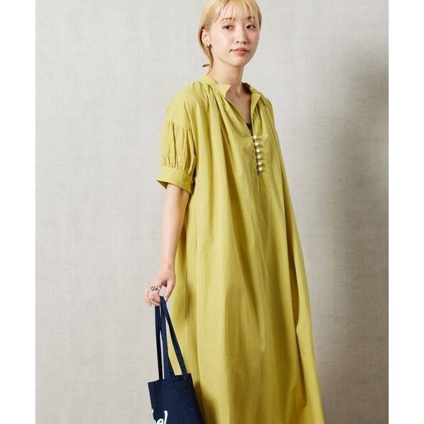 日-泡泡袖純色長衫／洋裝-1色-細節圖2