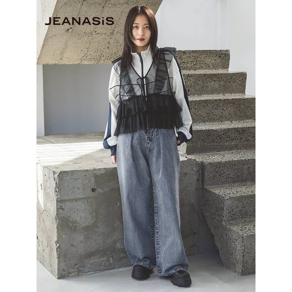 日-拼接荷葉綁帶網紗背心-3色-細節圖7