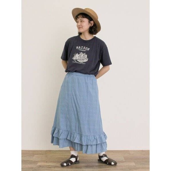 日-小雪點拼接裙-1色-細節圖2