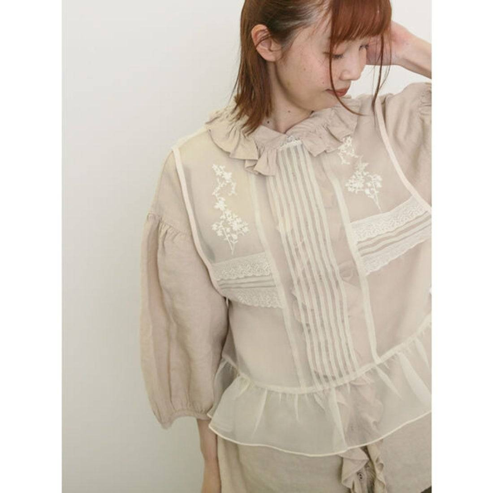 日-摩根紗刺繡背心-1色-細節圖2