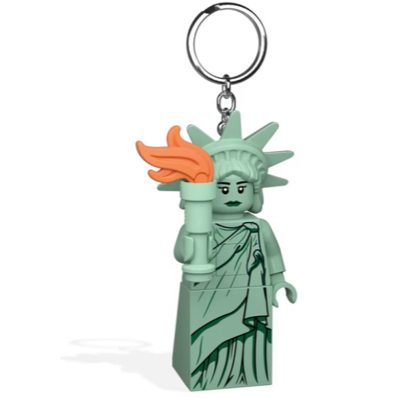 QKQK / 全新現貨 LEGO 自由女神 LED發光鑰匙圈 手電筒 樂高鑰匙圈系列-細節圖2
