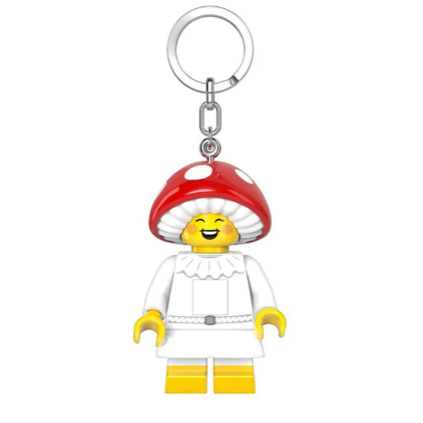 QKQK / 全新現貨 LEGO 蘑菇女孩 LED發光鑰匙圈 手電筒 樂高鑰匙圈系列-細節圖2
